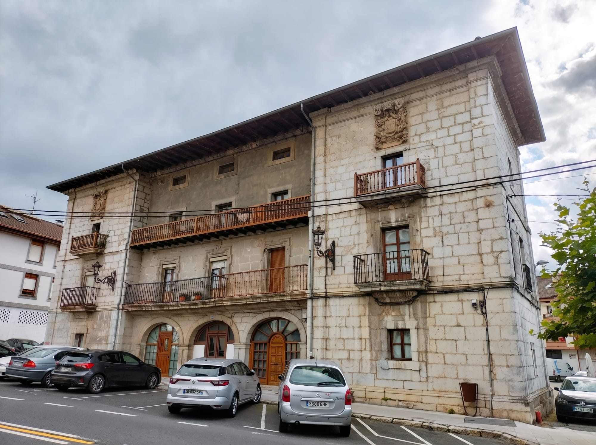 Palacio de Revillagigedo and a street of indiano houses in the centre of Ramales de la Victoria