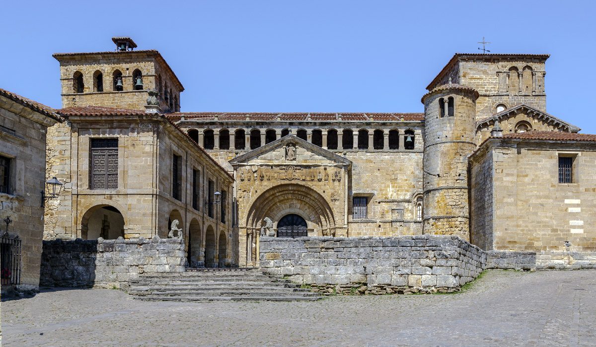 Romanesque façade of the Collegiate Church of Santa Juliana in Santillana del Mar
