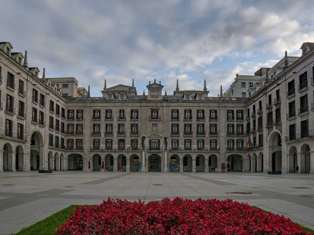 Plaza Porticada in Santander by day, near the markets in the historic centre