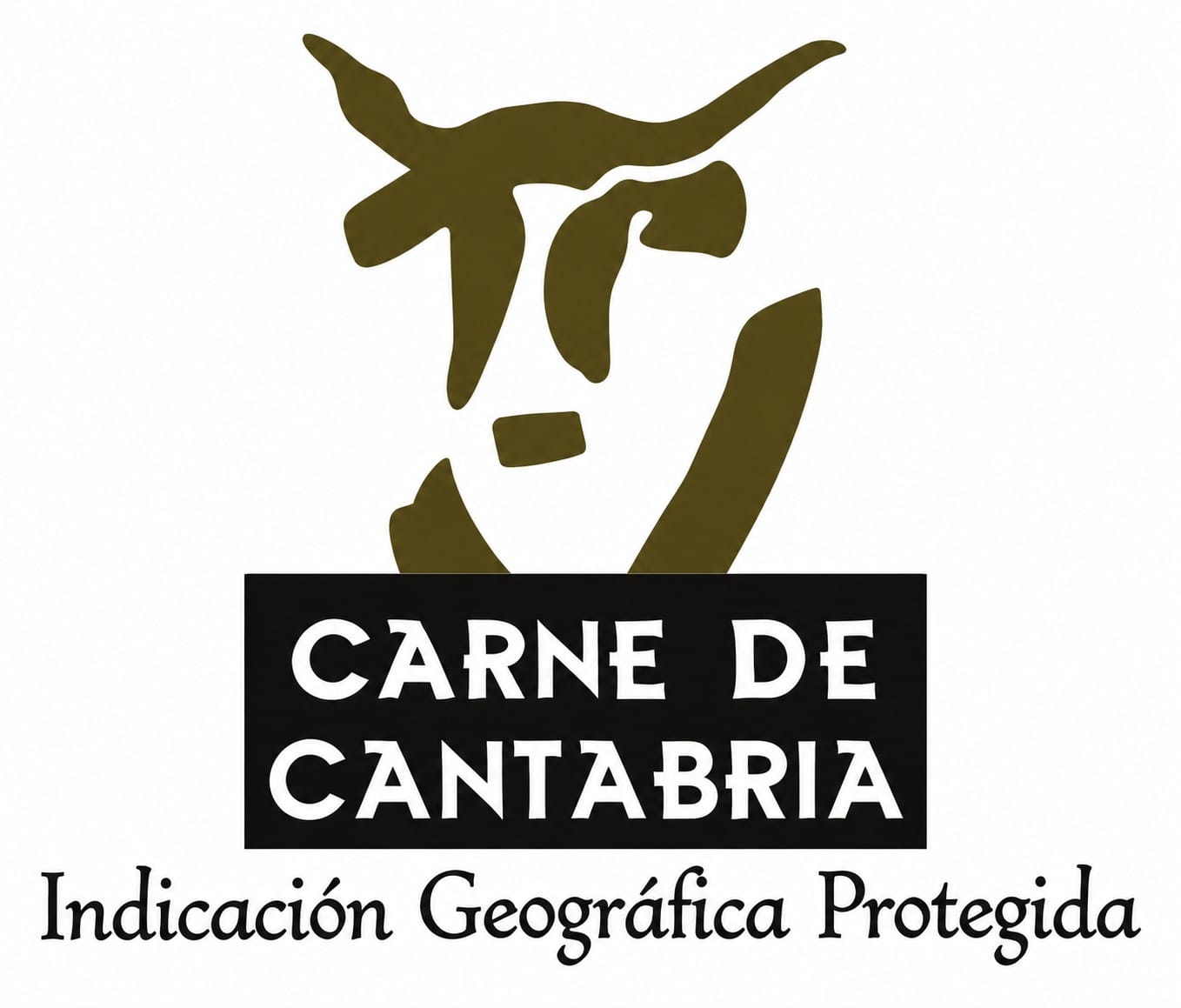 Etiqueta o logotipo de la IGP Carne de Cantabria sobre una pieza de ternera en una carnicería