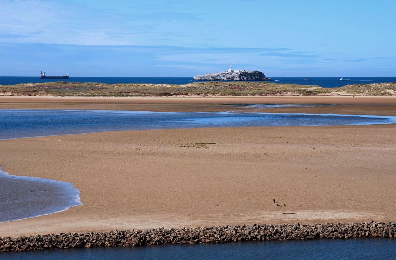 Low dunes by the Miera estuary with sand-fixing vegetation, morning light